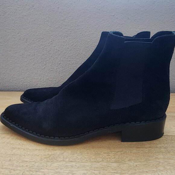 Vince Denver Western Chelsea Black Leather Ankle Boot Booties Womens 6.5 - Picture 4 of 11